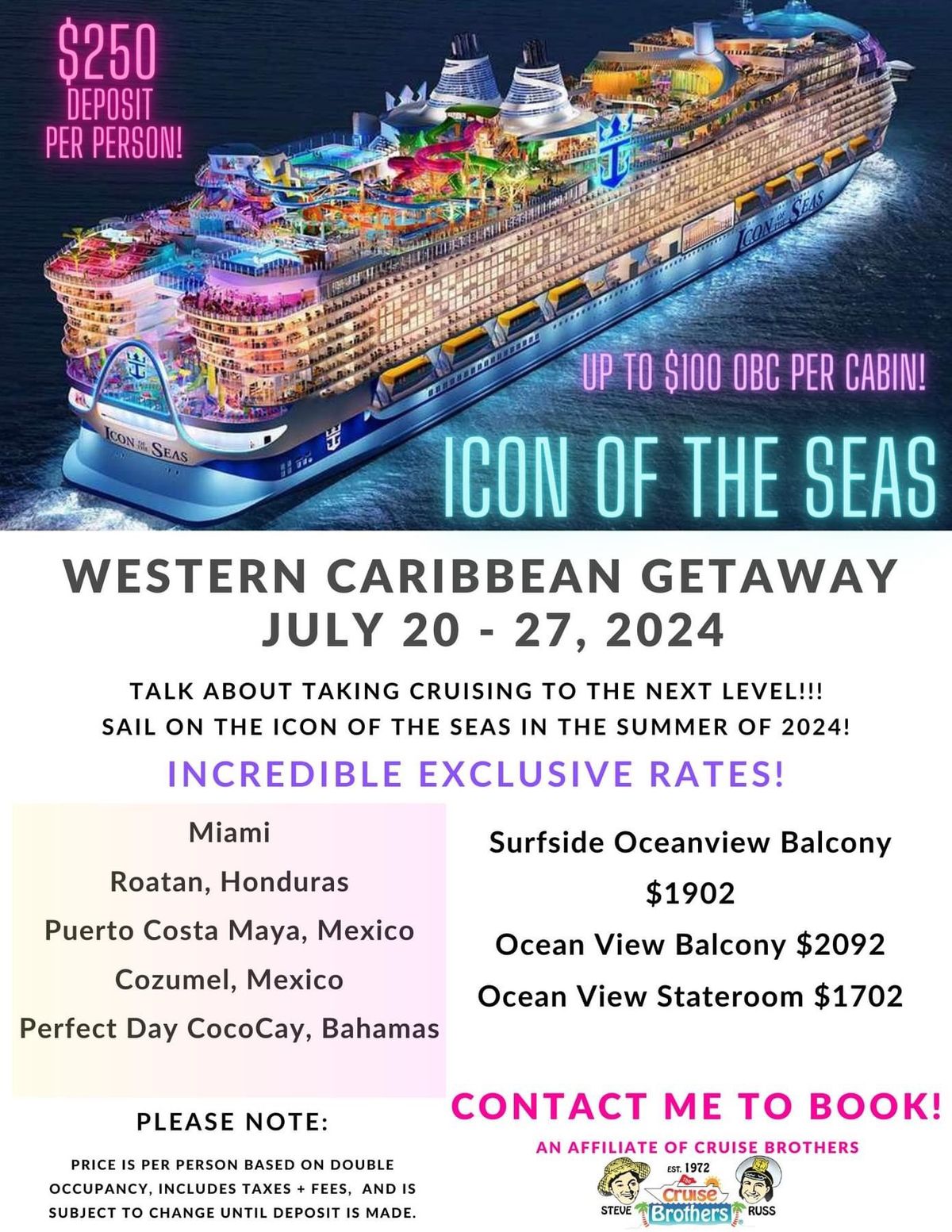 Icon of the Seas, Western Caribbean 