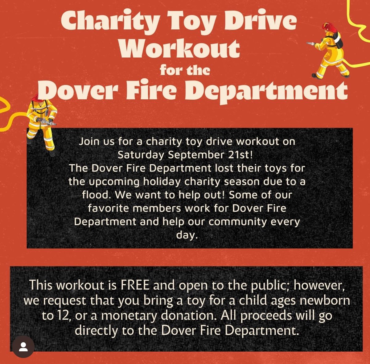 Charity Toy Drive Workout for the Dover Fire Department!