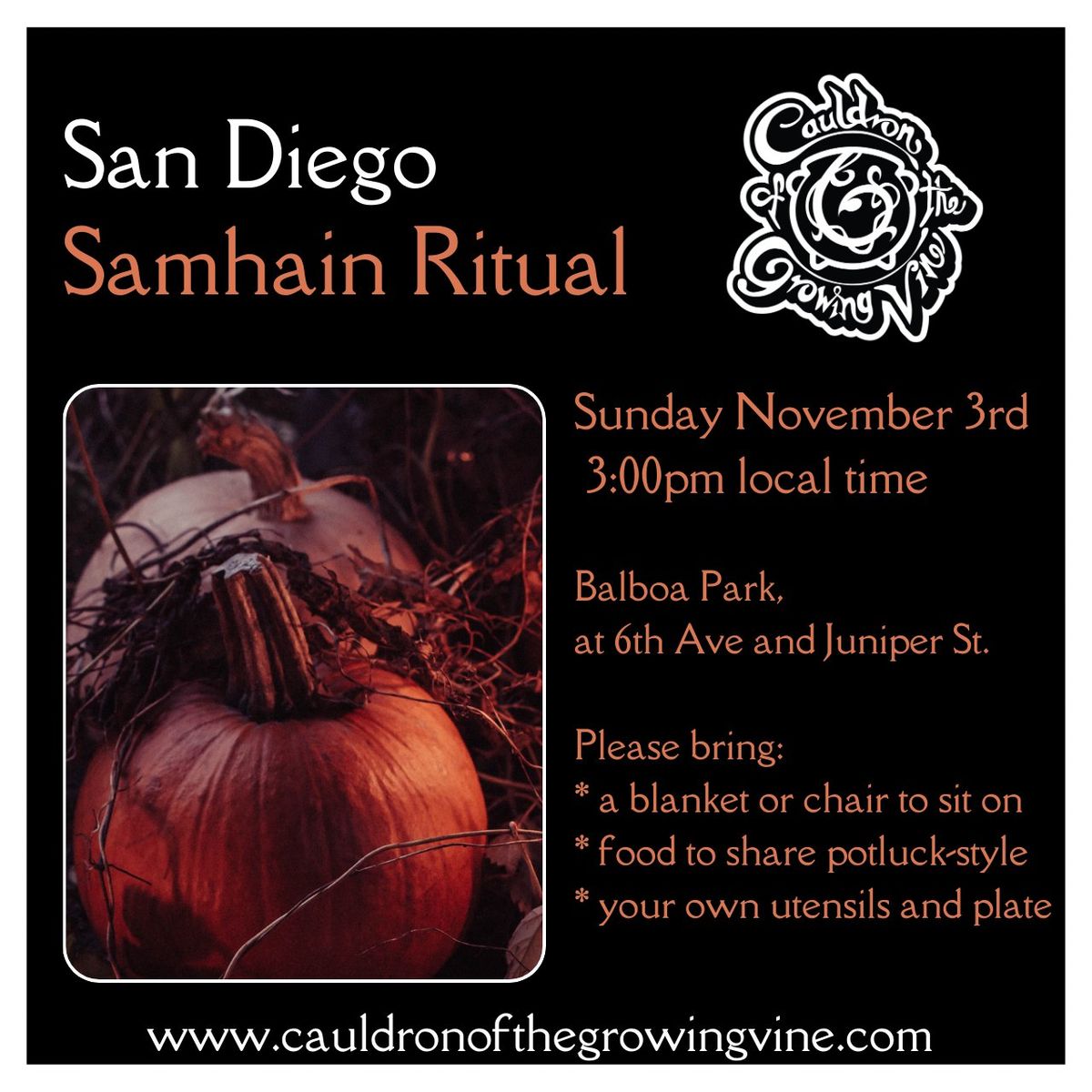 San Diego Samhain Ritual with Cauldron of the Growing Vine