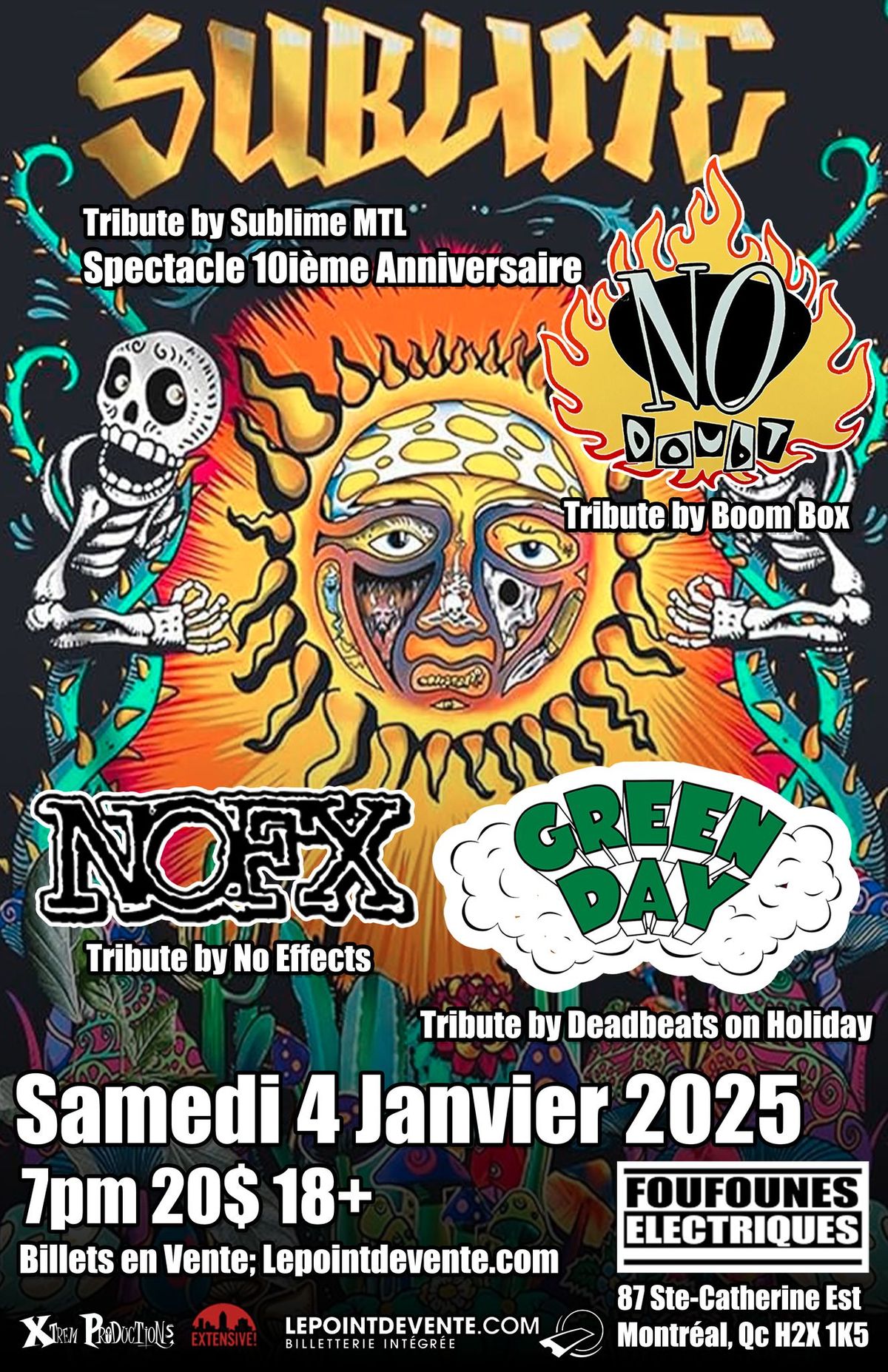 Show Hommage @ Sublime, No Doubt, NOFX & Green Day - Saturday January 4th @ Foufounes \u00c9lectriques