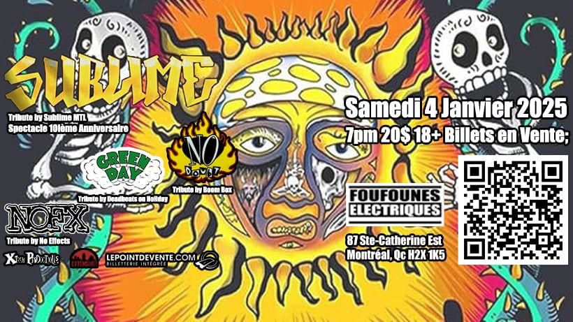 Show Hommage @ Sublime, No Doubt, NOFX & Green Day - Saturday January 4th @ Foufounes \u00c9lectriques