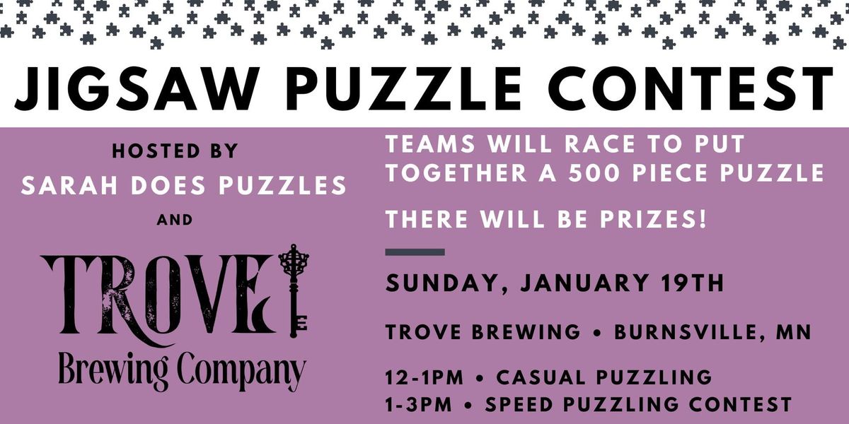 Team Jigsaw Puzzle Contest at Trove Brewing Co with Sarah Does Puzzles