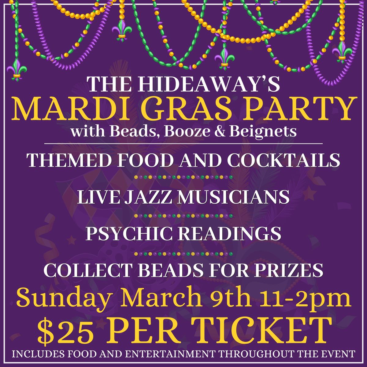 Mardi Gras Party at the Hideaway