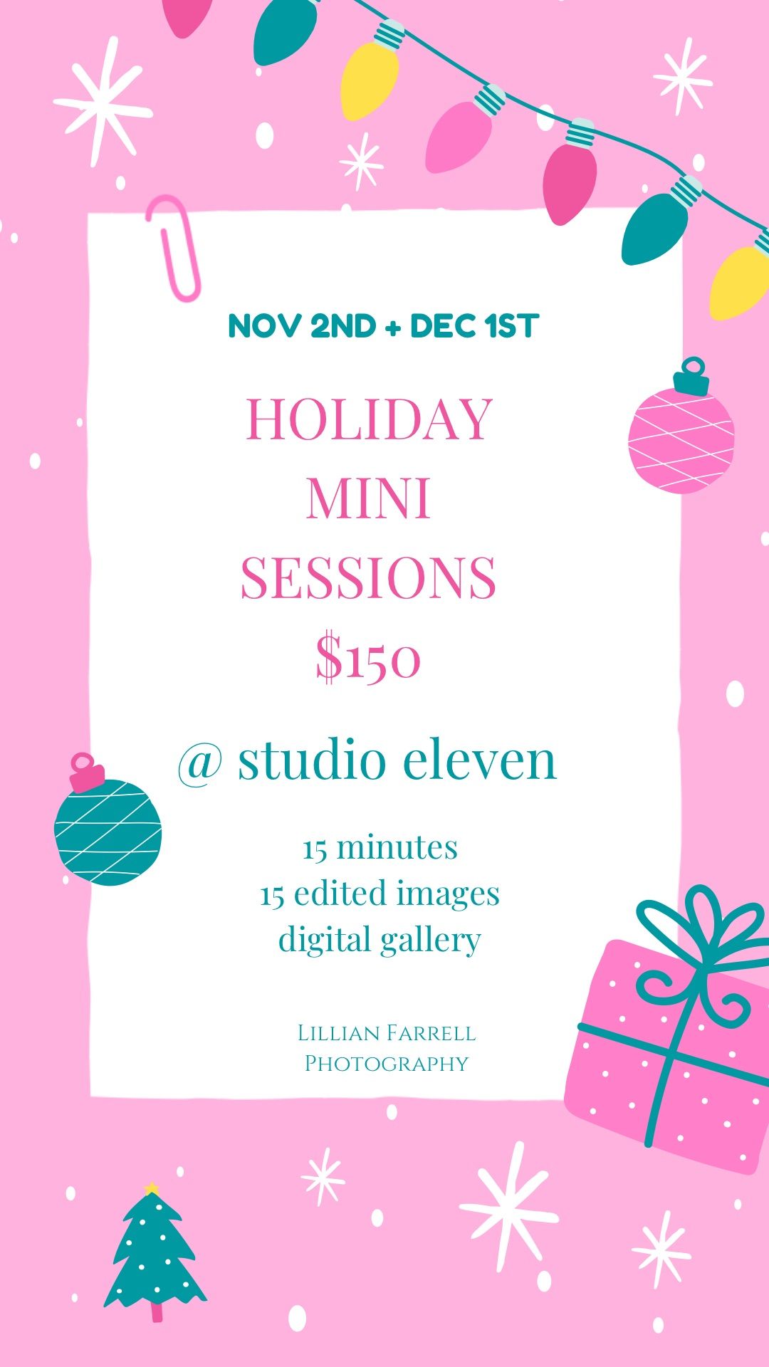 Holiday Mini Sessions at Studio Eleven