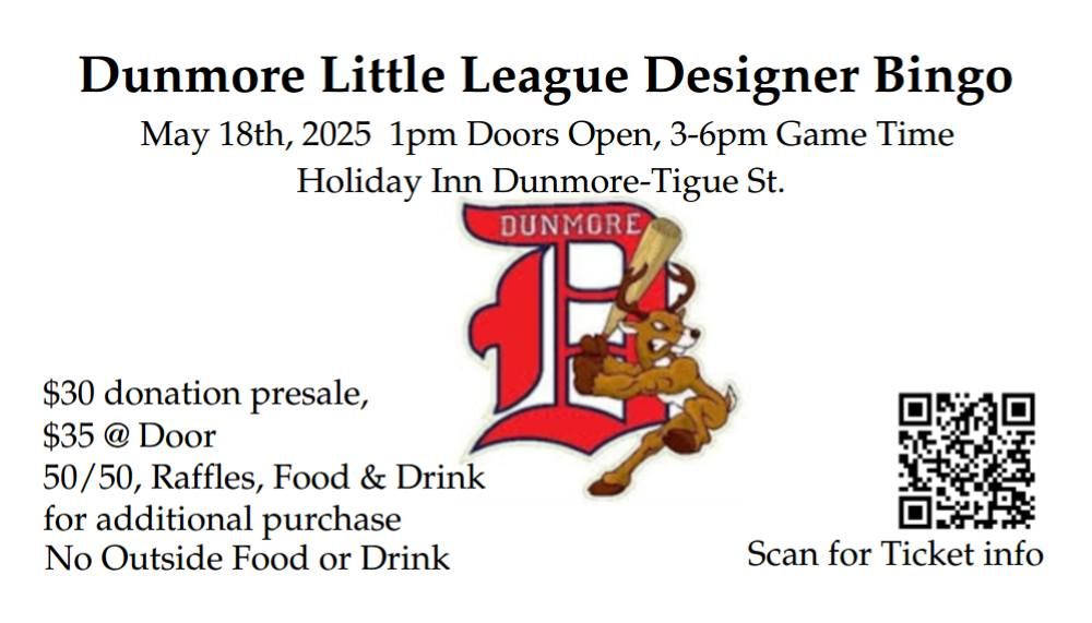 Dunmore Little League Designer Bingo