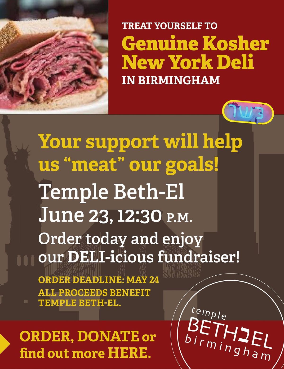 DELI-icious Fundraiser at Temple Beth El 
