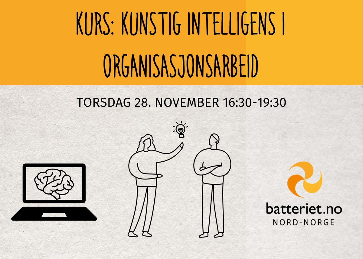 Kurs: Kunstig intelligens i organisasjonsarbeid