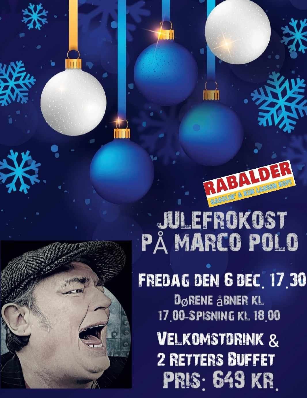 Julefrokost med Live Musik, Velkomstdrink & 2 retters buffet 