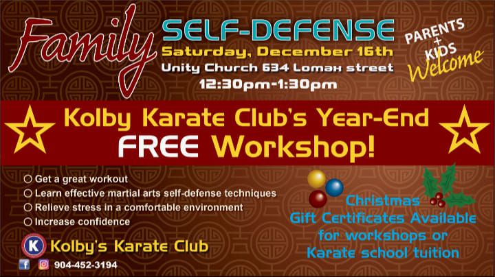 Year end FREE community self defense and training workshop 