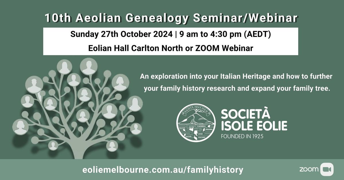 10th Aeolian Genealogy Seminar\/Webinar