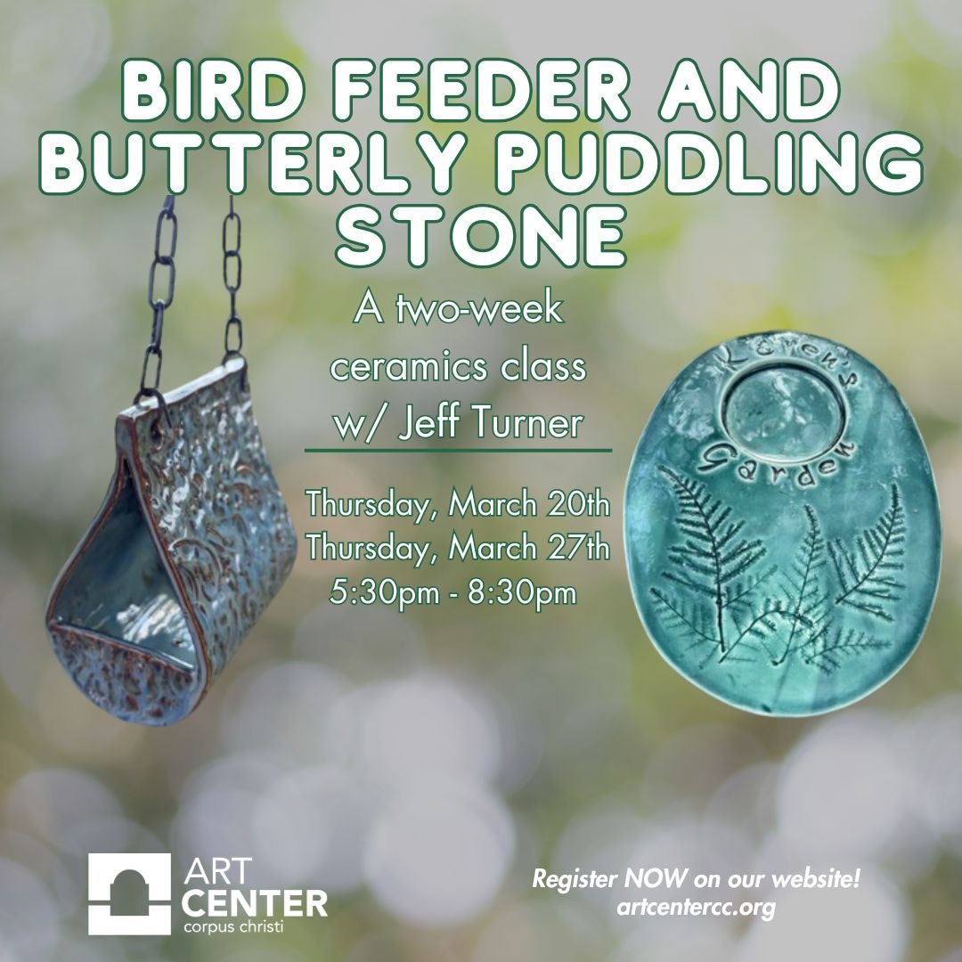 Bird Feeder and Butterfly Puddling Stone; a two week ceramics class w\/ Jeff Turner