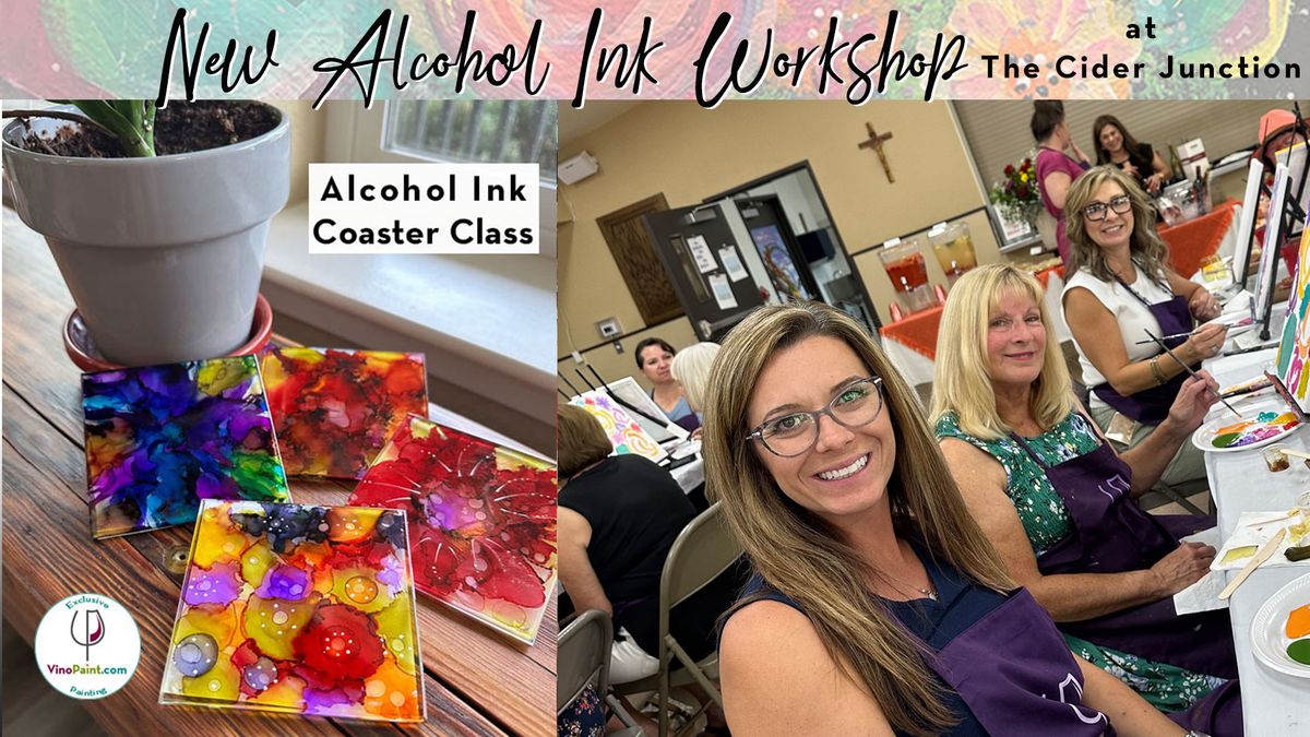 VinoPaint: Alcohol-Ink Coaster Class - Fundraiser at The Cider Junction 11\/07\/24