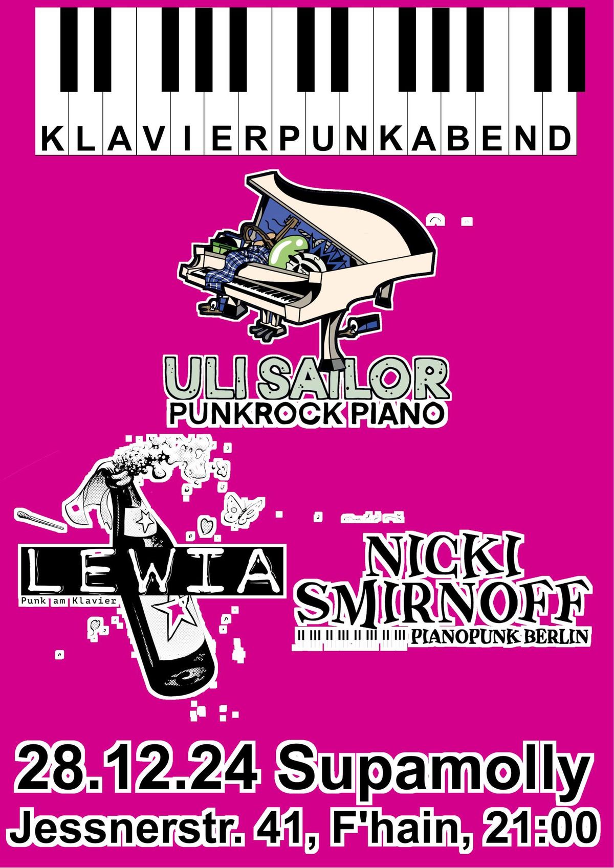 Klavierpunkabend mit Uli Sailor, Lewia und Nicki Smirnoff + Geburtstagskonzert