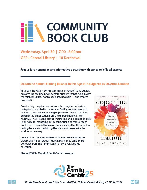 Community Book Discussion --  Dopamine Nation by Anna Lembke