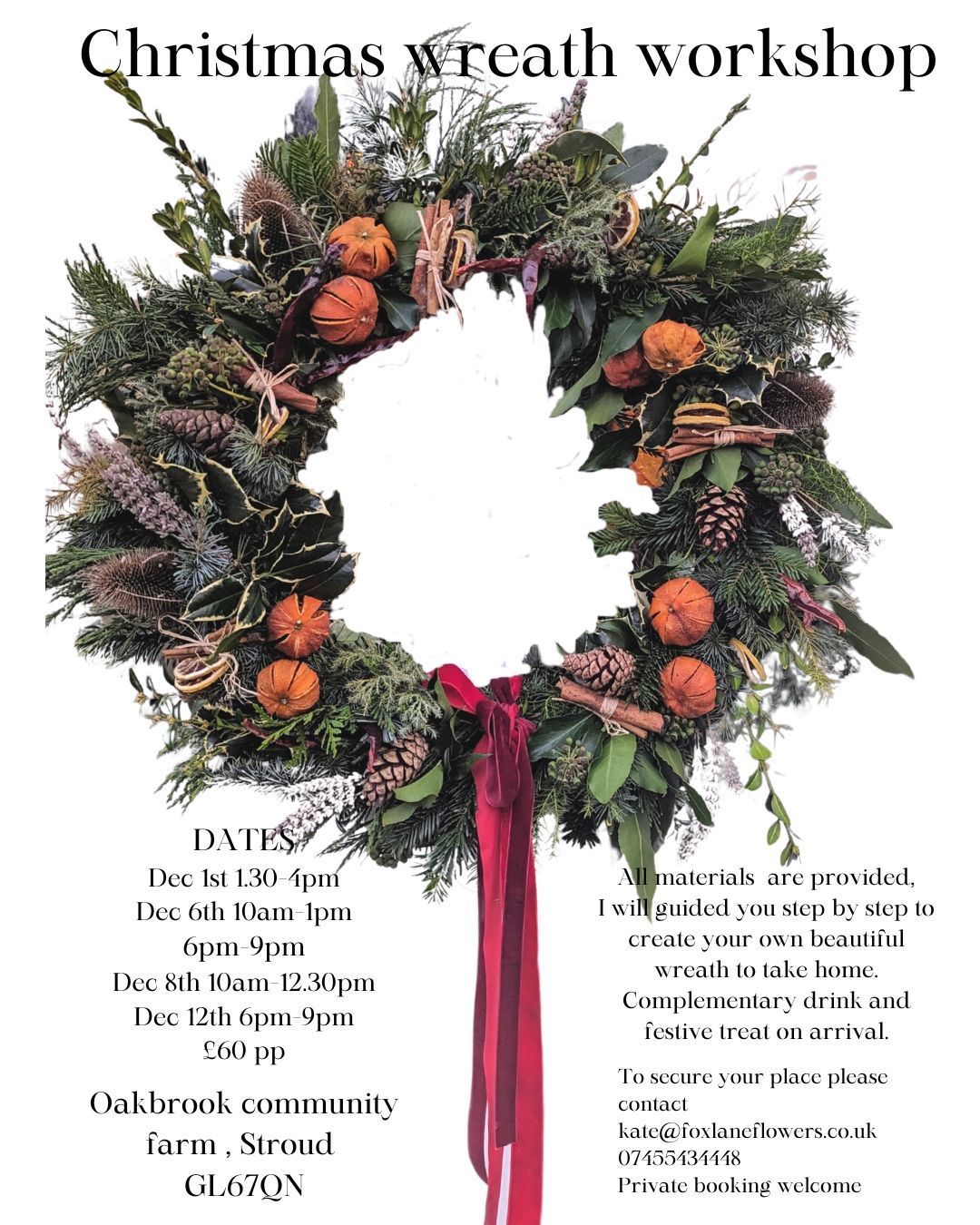 Christmas wreath workshop 