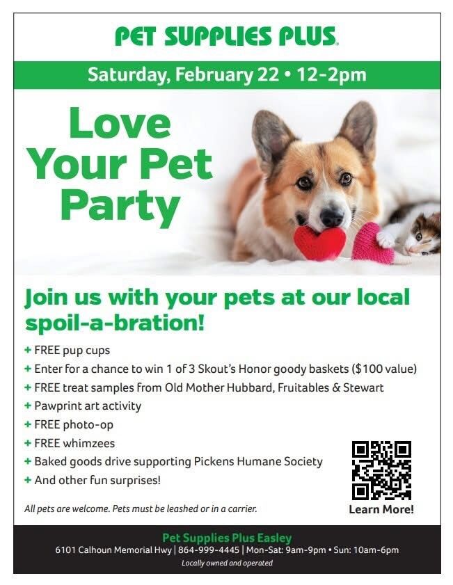 Love your Pet Paw-Ty and Pickens Humane Society Bake Sale! 