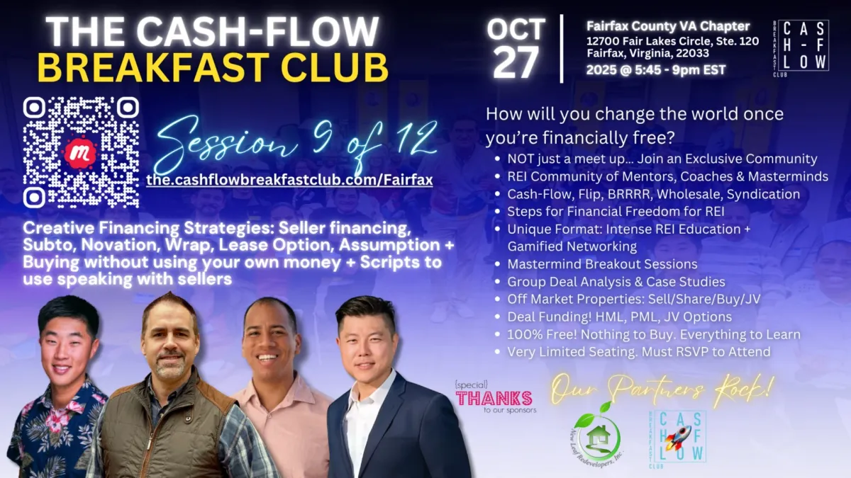 The Cash-Flow Breakfast Club - Fairfax VA - REI Education & Networking event