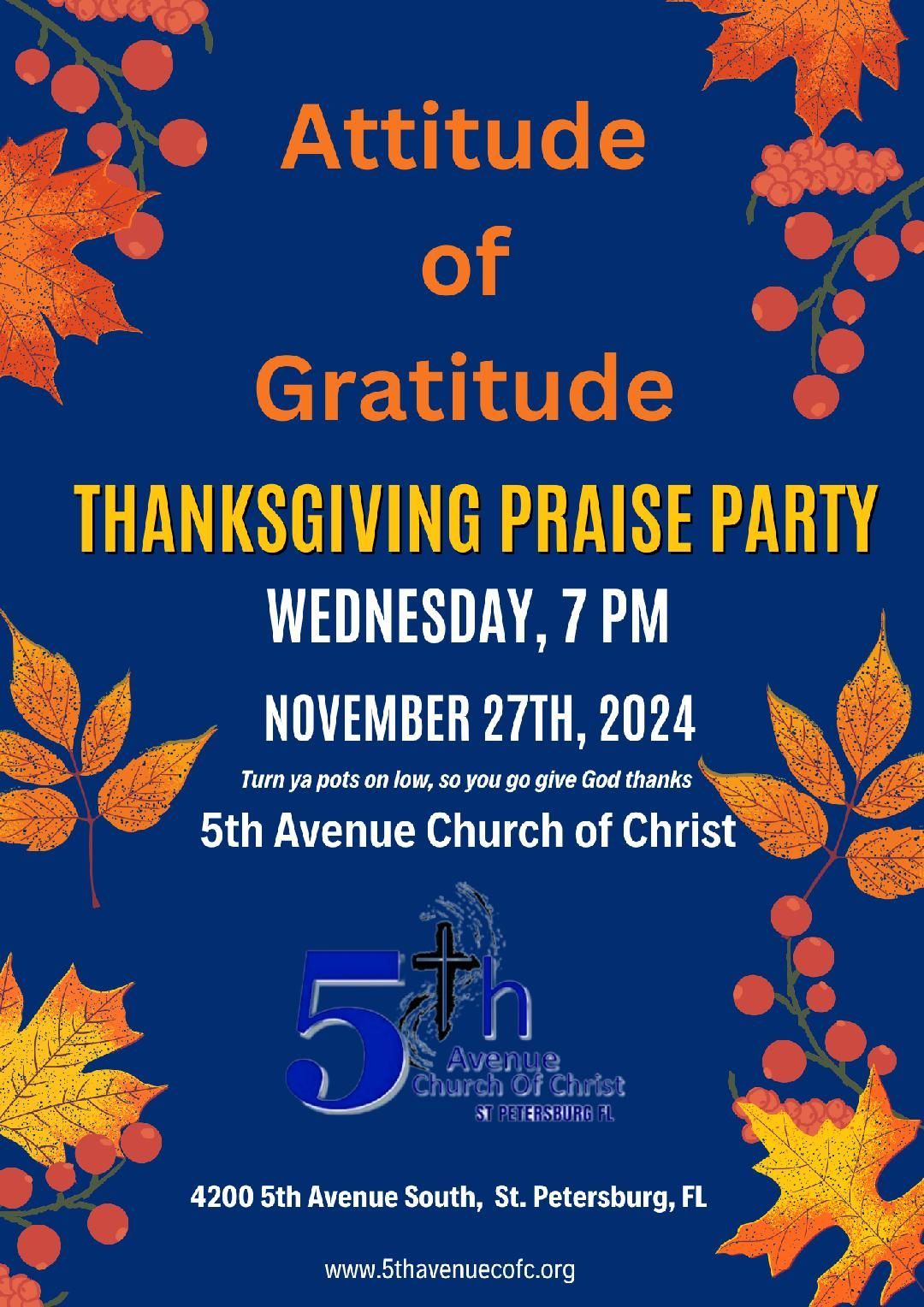 Pre-Thanksgiving Praise Party