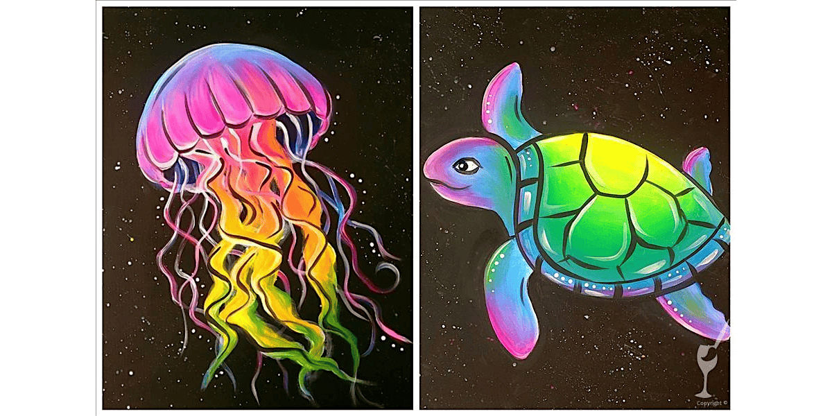 Glowing Friends Under Sea - Paint and Sip in San Antonio | Classpop!\u2122