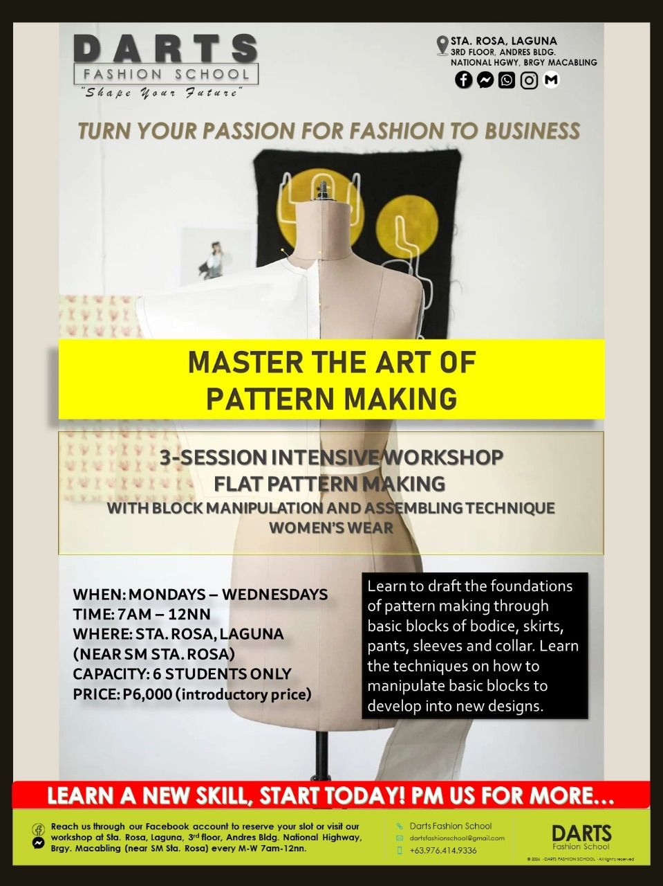 Pattern Making Workshop (Women\u2019s Wear)