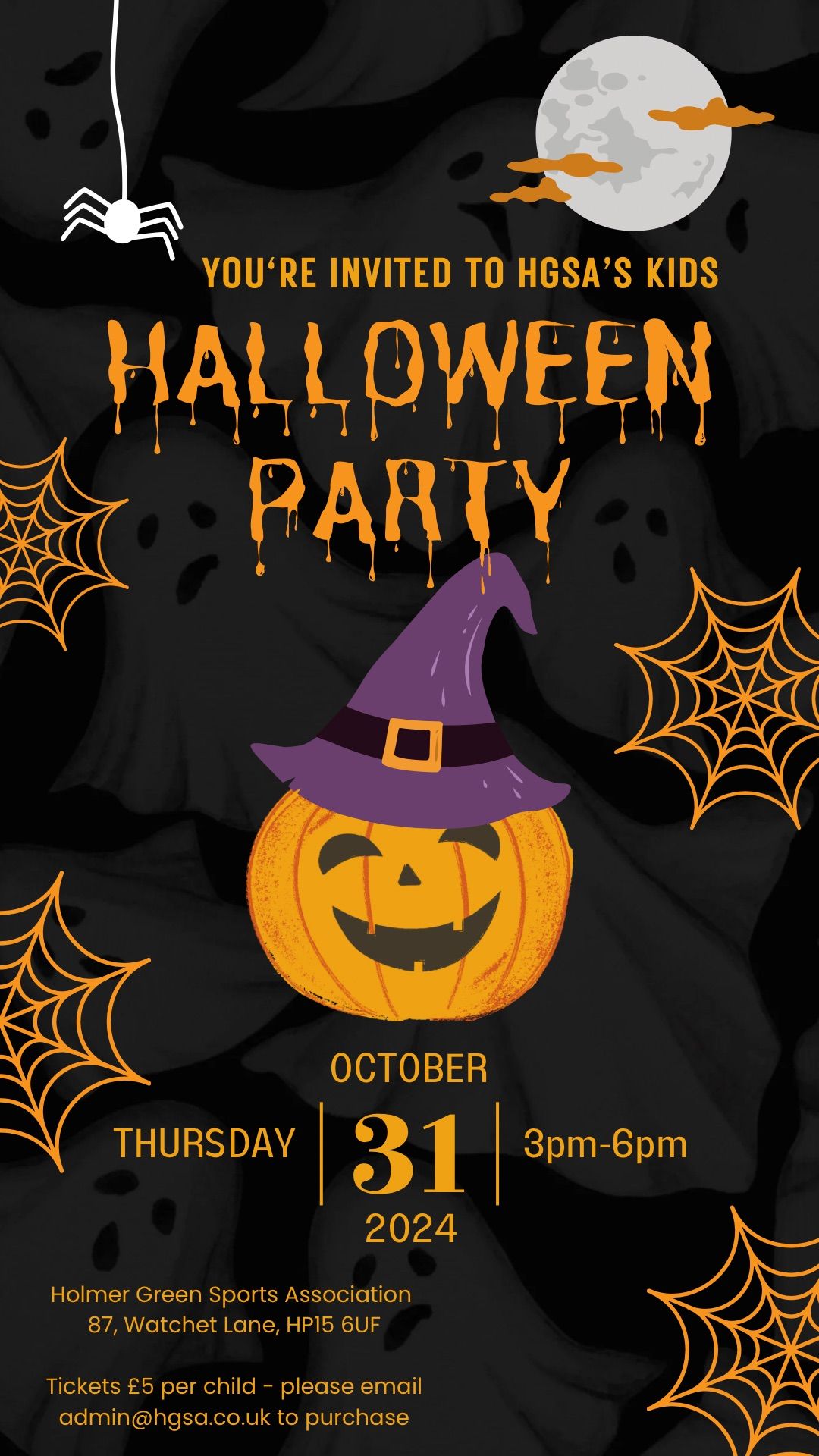 SOLD OUT! HGSA Kids Halloween Party