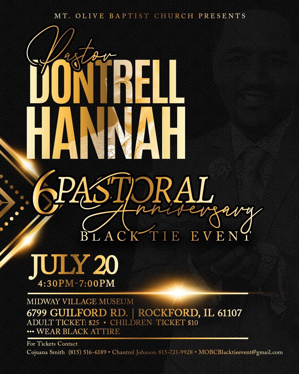 Pastor Dontrell Hannah 6th Pastoral Black Tie Event