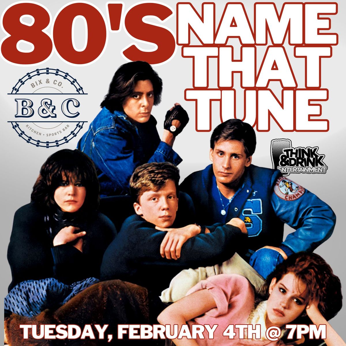 80's Name That Tune Trivia @ Bix & Co. (West Des Moines, IA) \/ Tuesday, February 4th @ 7pm