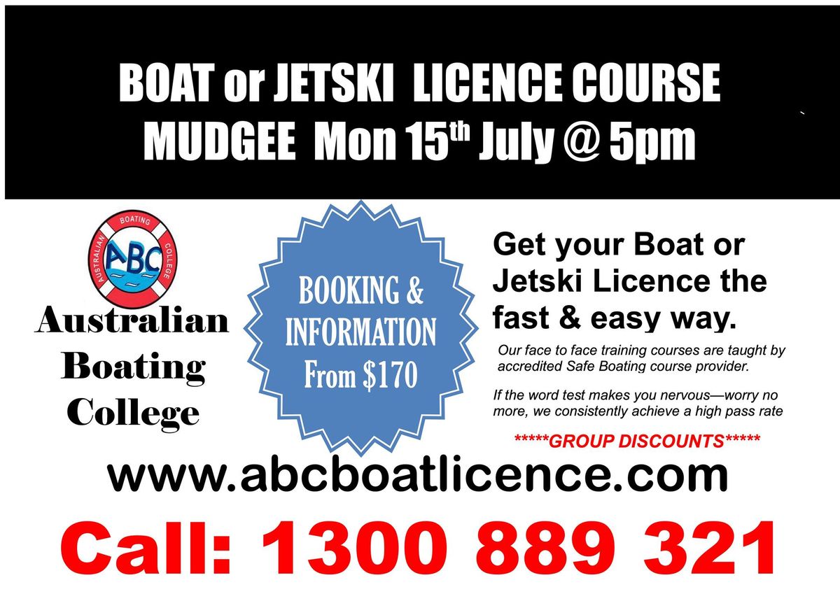 Boat licence Course & PWC