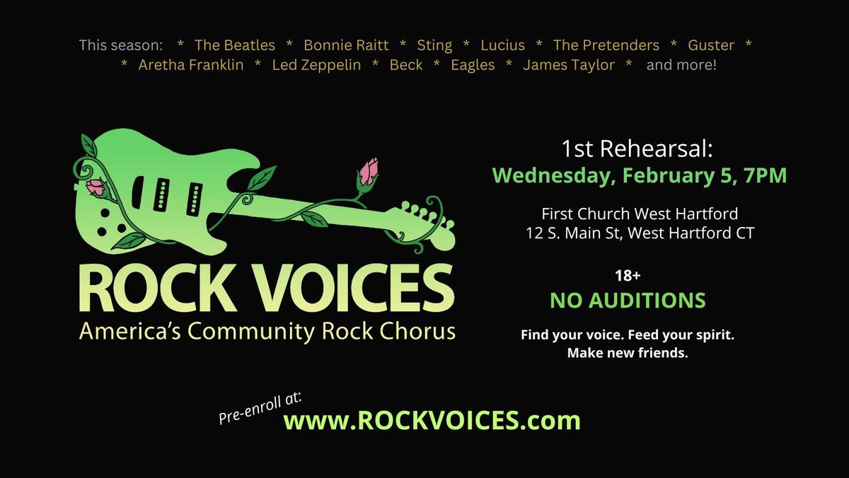 Rock Voices WEST HARTFORD - 1st Rehearsal of Spring 2025 Season!