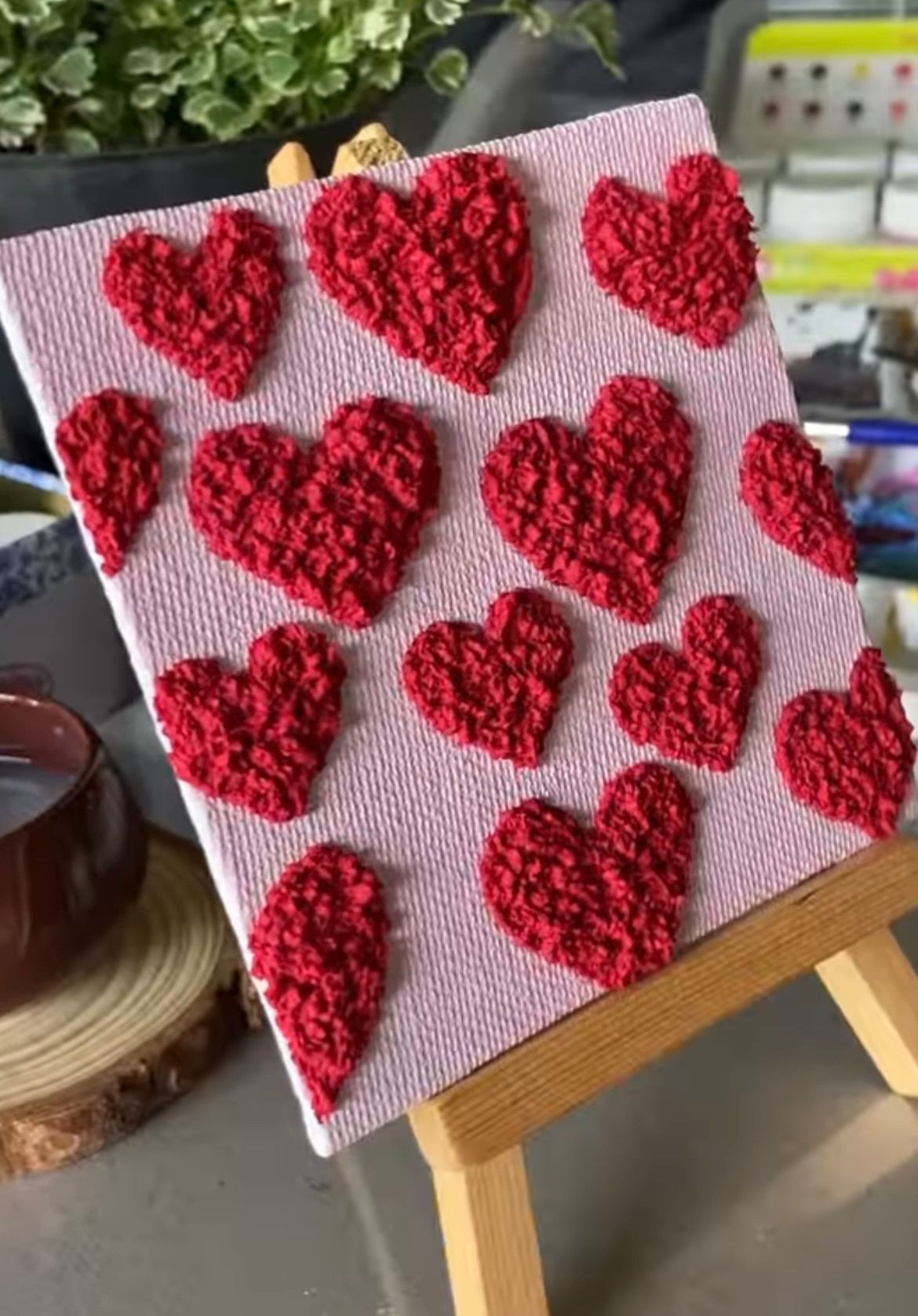 Kids Valentines Textured Art Class