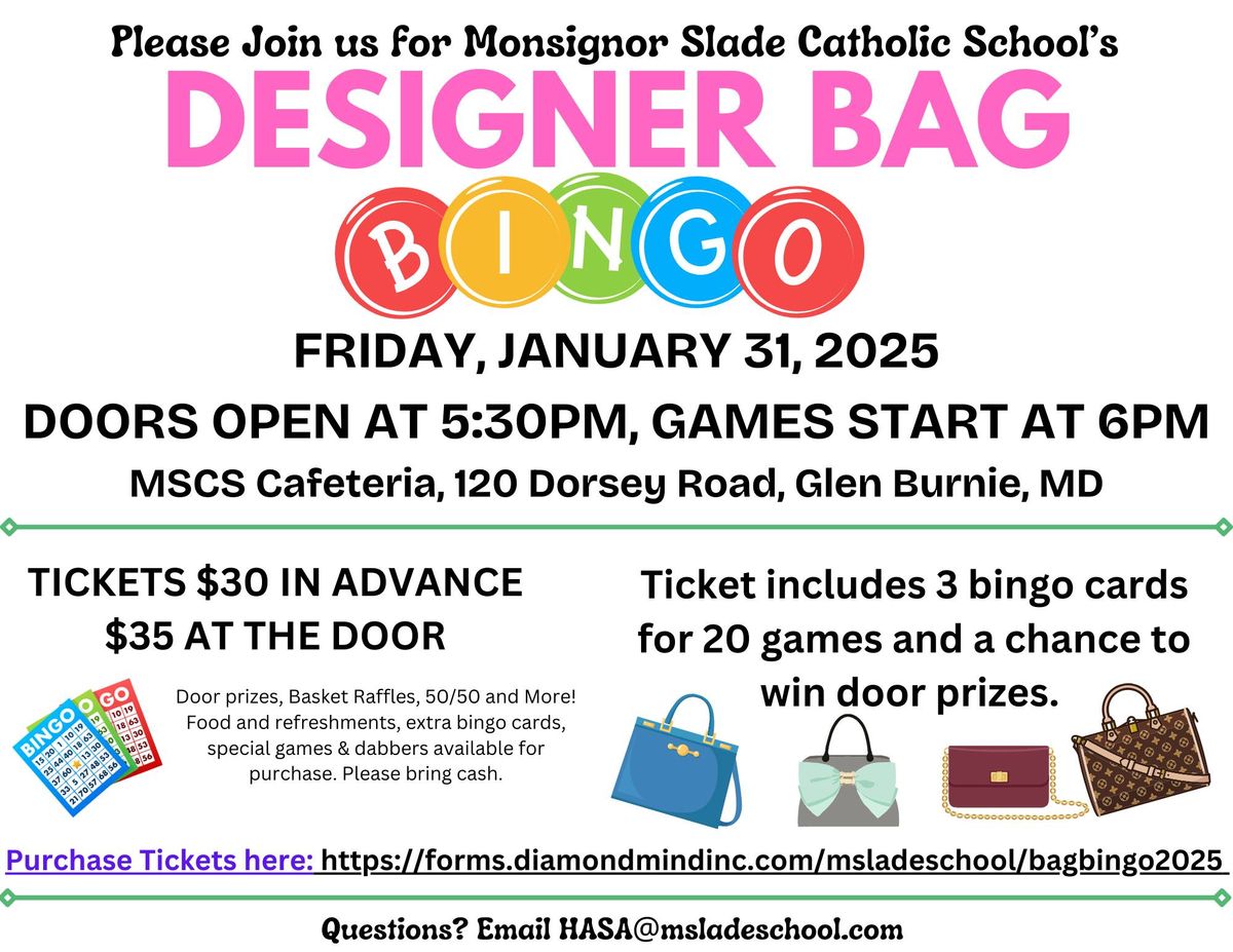 MSCS Designer Bag Bingo