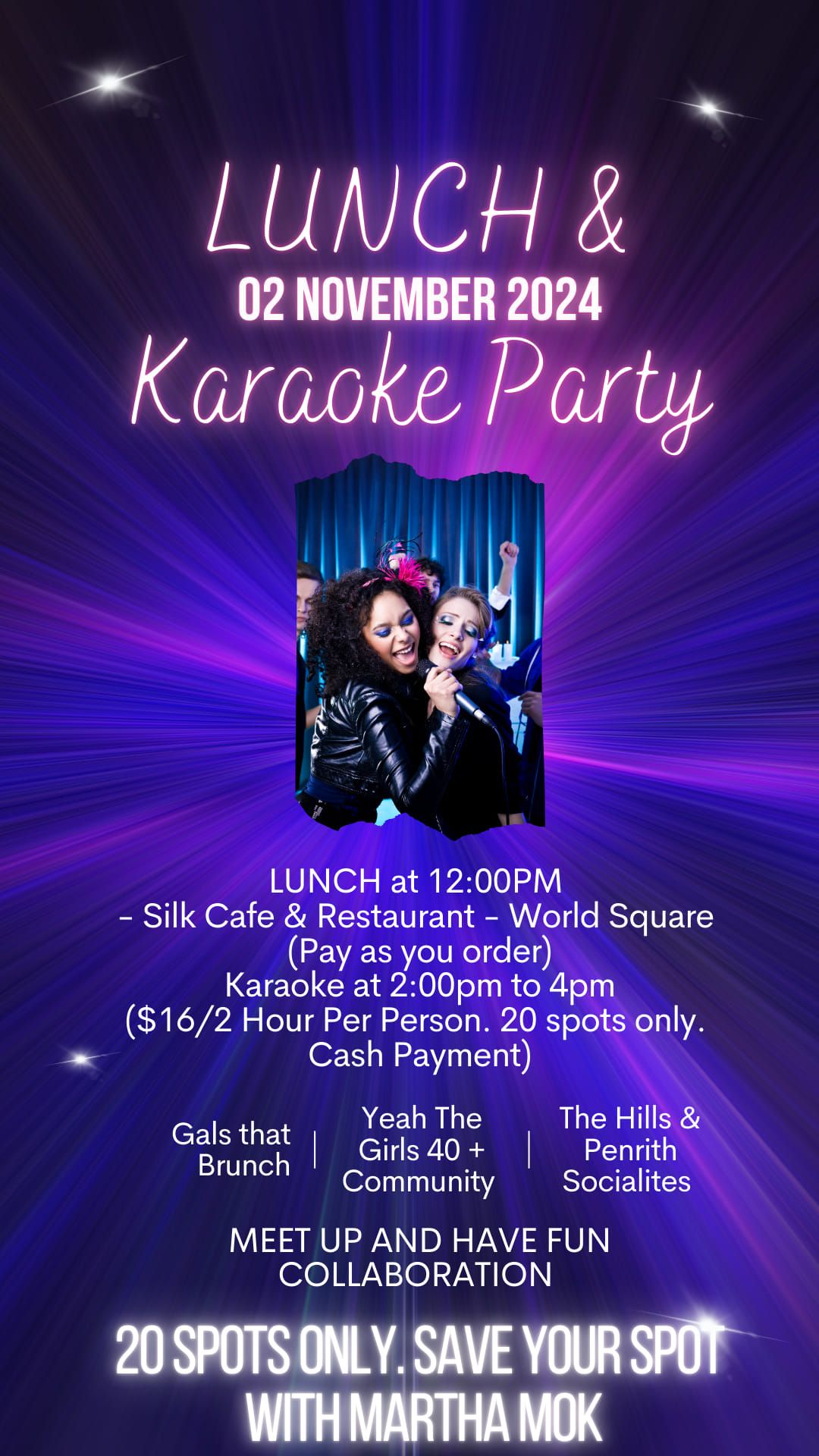 Karaoke Lunch & Sing Meetup \u2013 Sydney\n