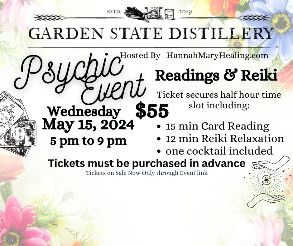 May Psychic Day Tickets must be purchased in advance. A Readings and Reiki Event