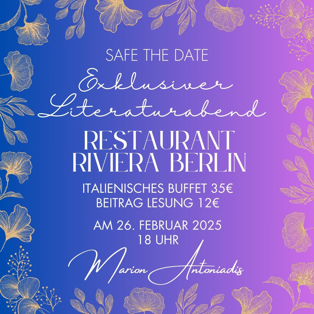 Exklusiver Literatur Abend im Riviera Restaurant 