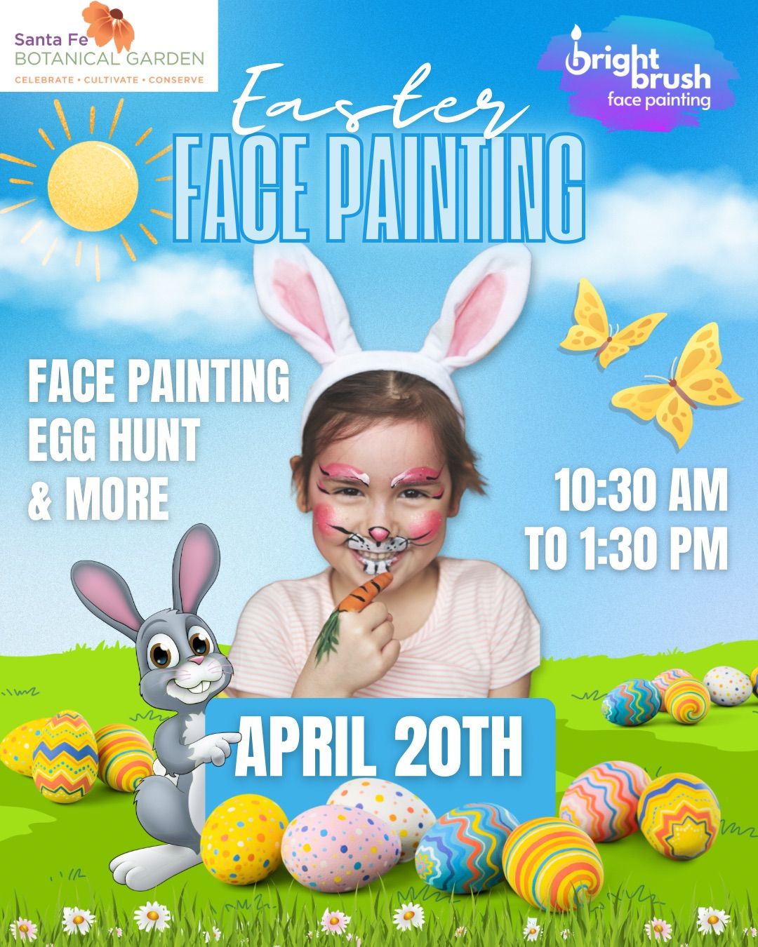 Face Painting Easter Sunday at Santa Fe Botanical Garden