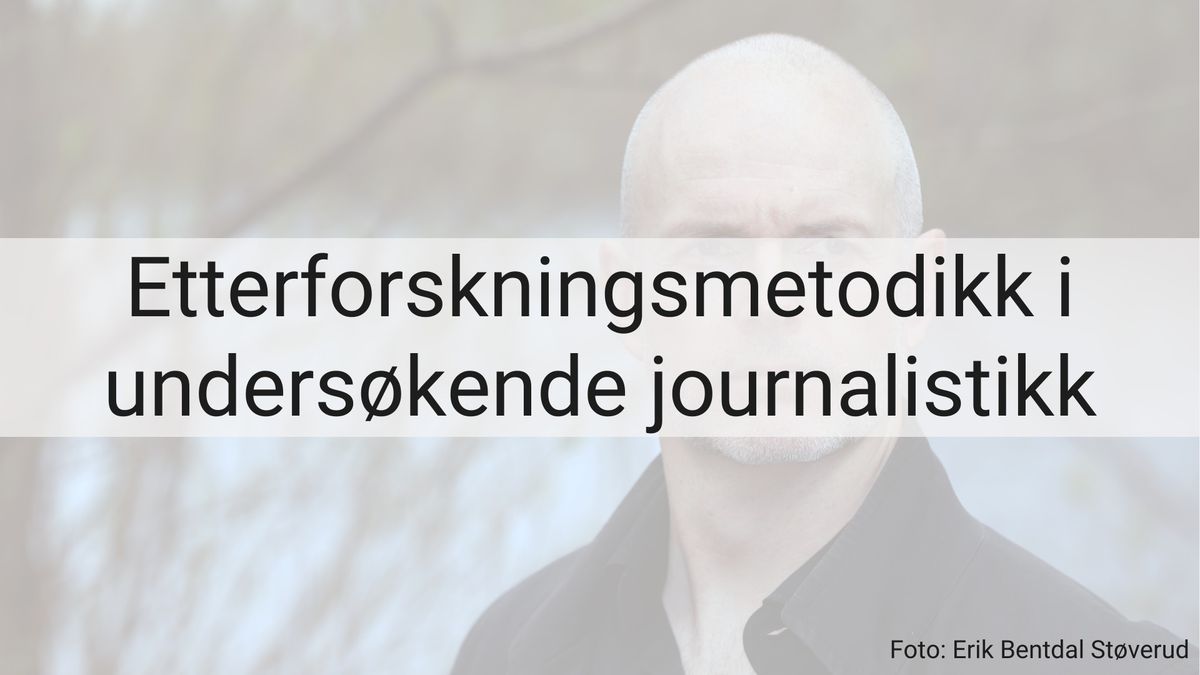 Etterforskningsmetodikk i unders\u00f8kende journalistikk