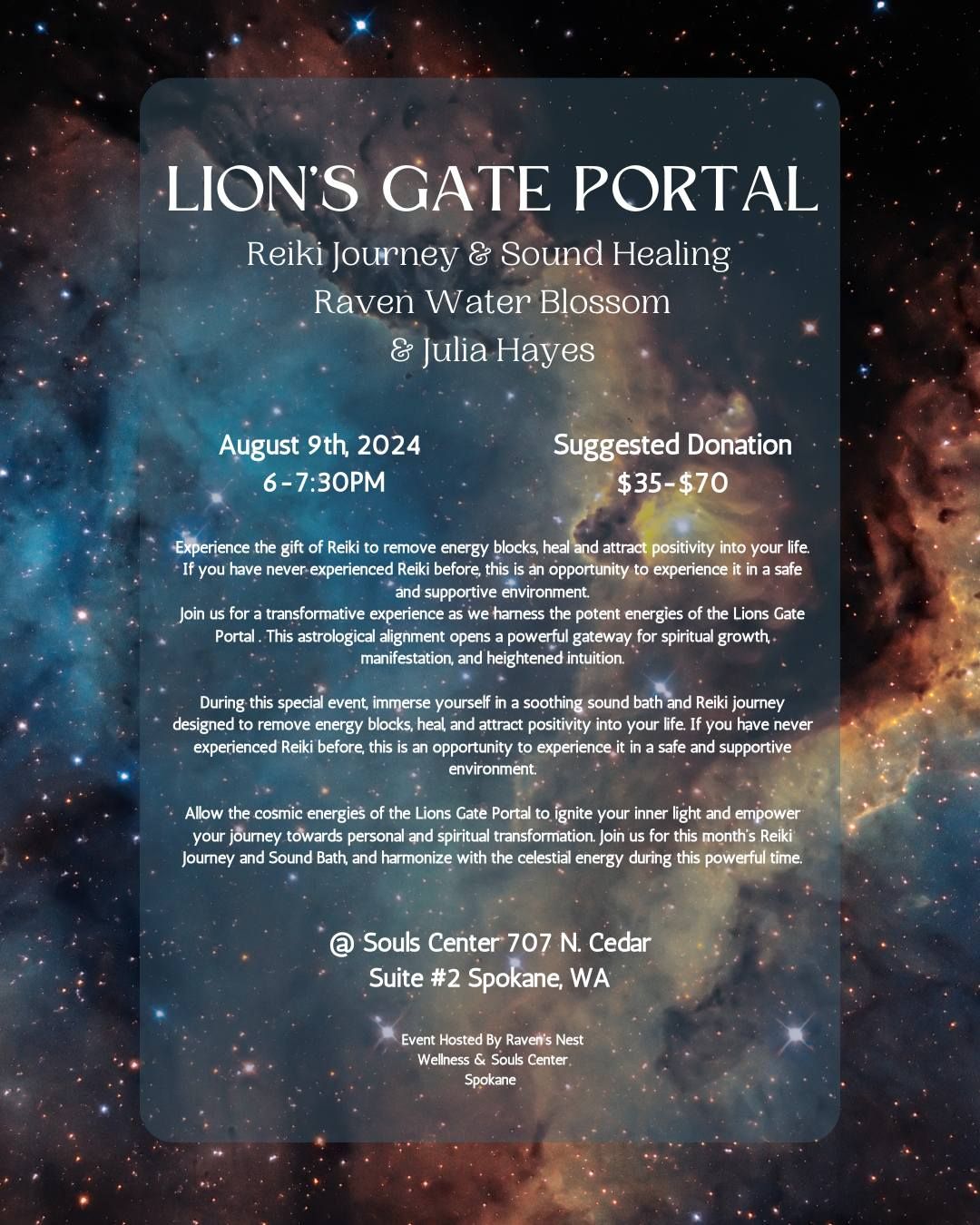 Lion's Gate Portal - Reiki Journey & Sound Healing