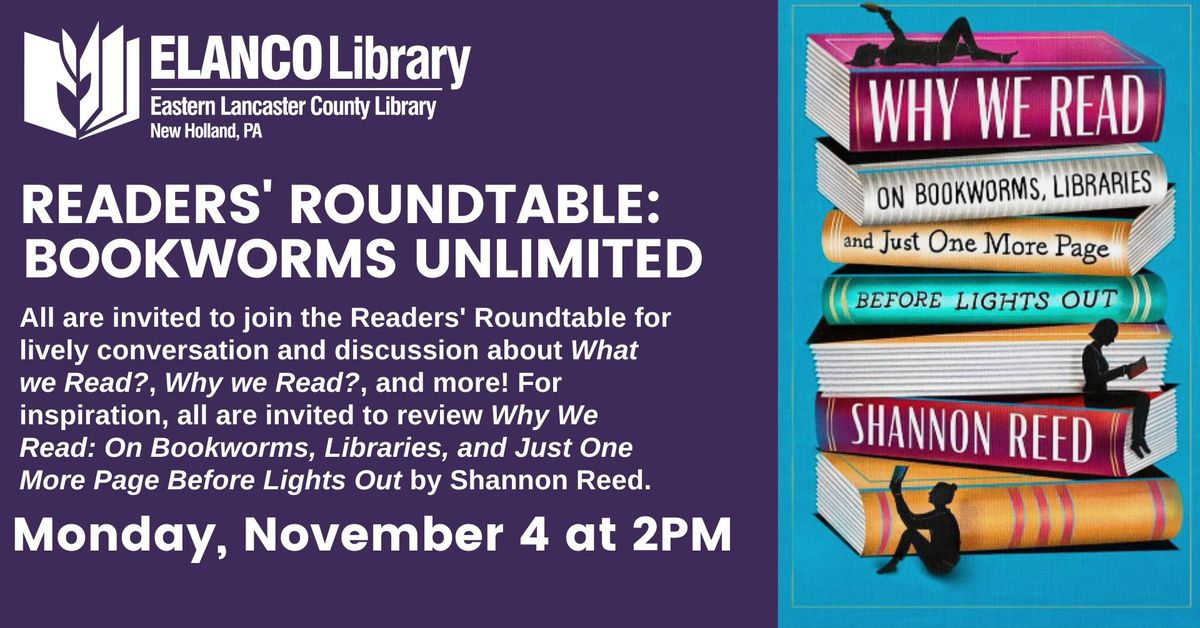 Readers\u2019 Roundtable Book Discussion: Bookworms Unlimited! 