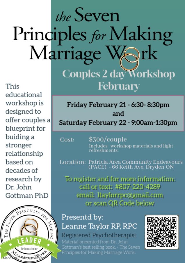 Seven Principles for Making Marriage Work 2 Day Workshop