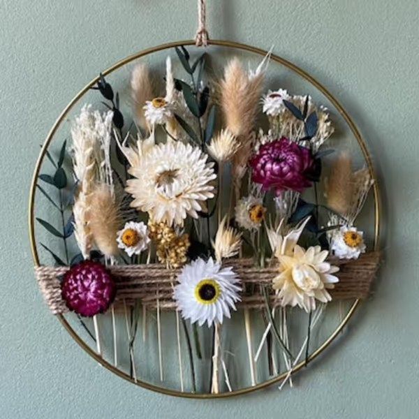 Spring Dried Flower Wreath Craft