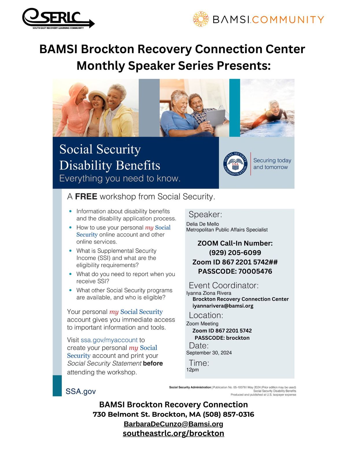 Join Us for an Informative Session with the Social Security Administration!