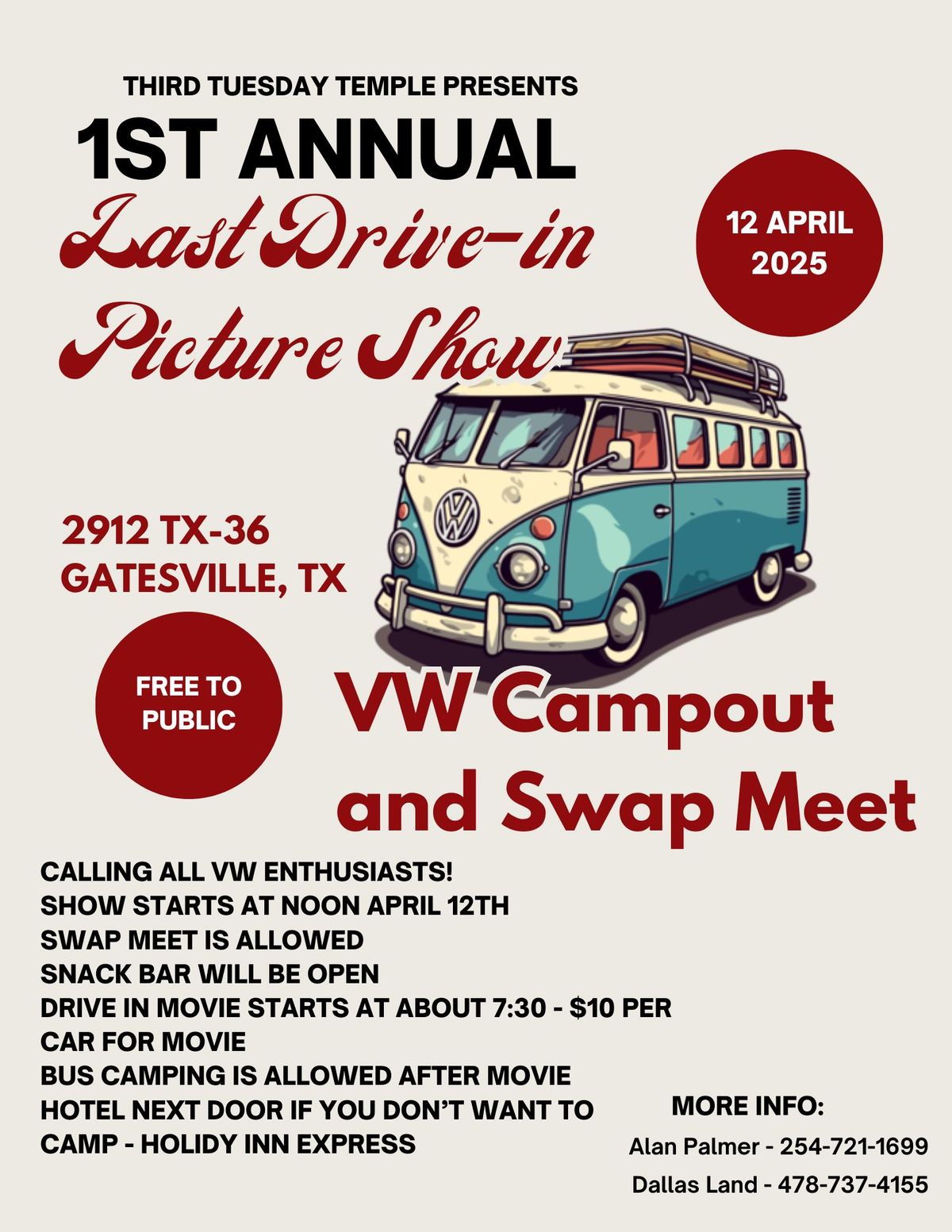 1st Annual Last Drive-In Picture Show VW Car Show