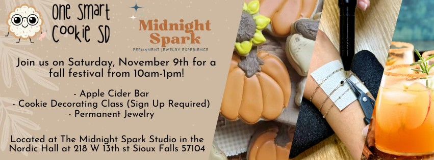 Cookie Decorating Class with One Smart Cookie at the Midnight Spark Permanent Jewelry Studio! 