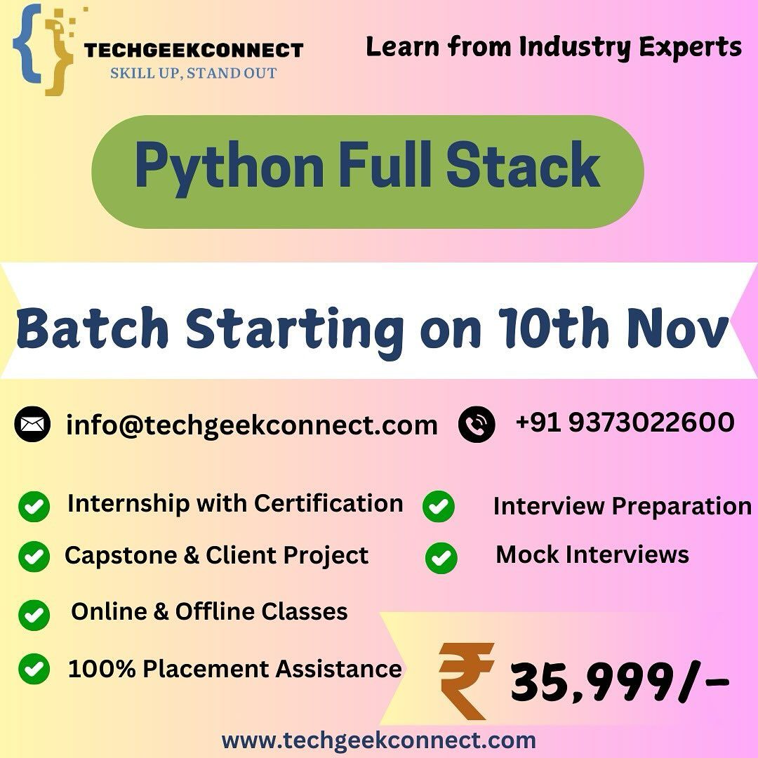 Python Full Stack batch Starting from 10th Nov