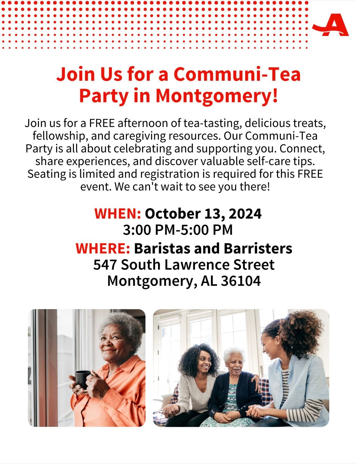 AARP AL Communi-Tea Party: Sip, Share, and Self-Care Montgomery, AL 10\/13\/24