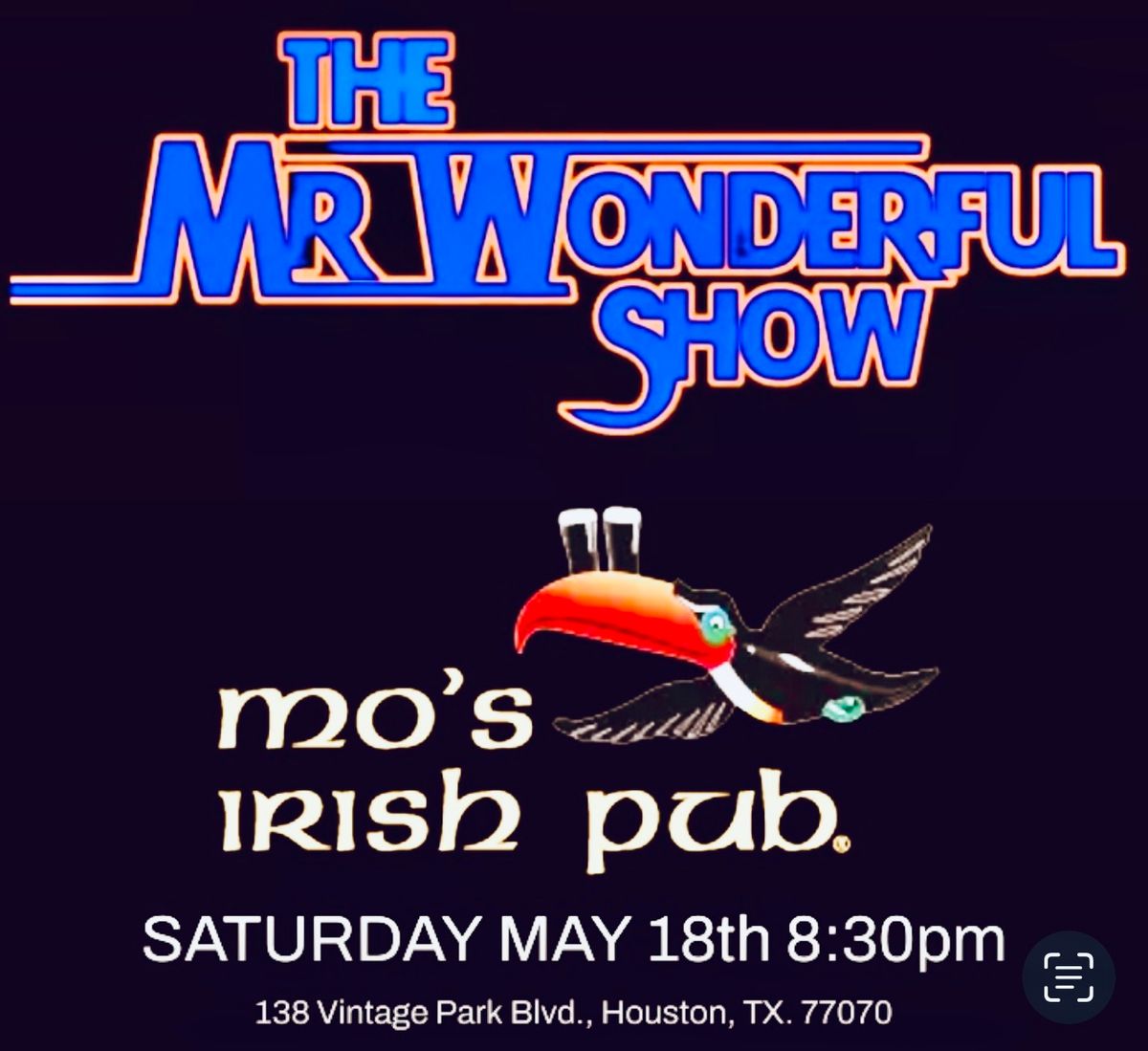 MR. WONDERFUL: The 80\u2019s Experience @ Mo\u2019s Irish Pub Vintage Park