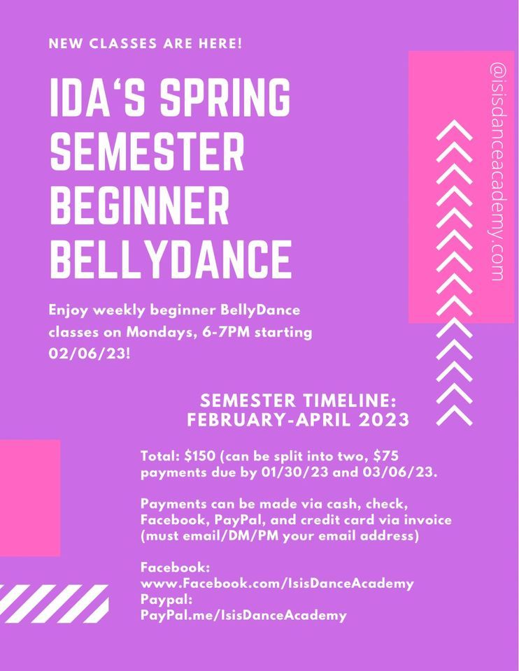 IDA Spring Semester Beginner Bellydance