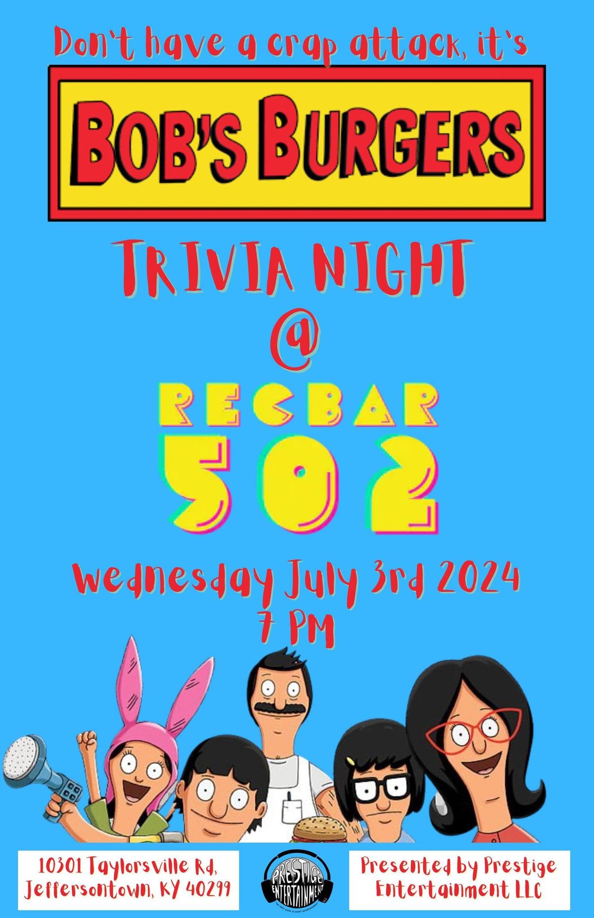 Bob's Burger Trivia Night at Recbar 502