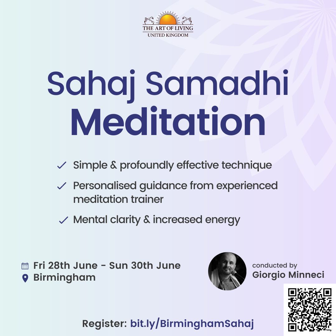 Sahaj Samadhi Meditation workshop in Birmingham UK