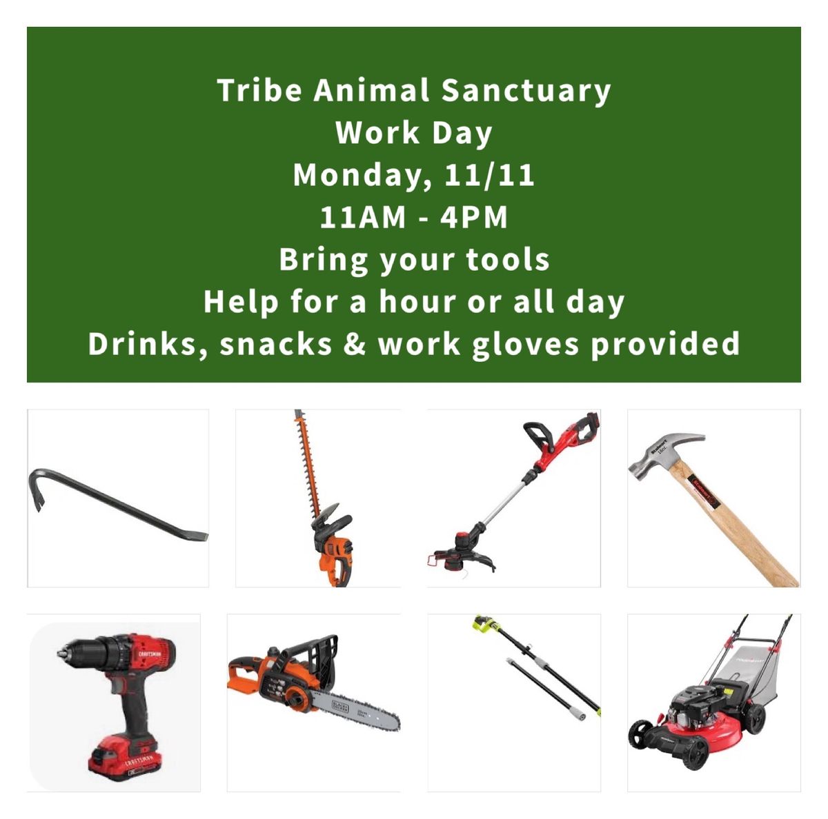 Tribe Animal Sanctuary Work Day